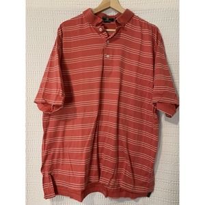 Andrew Carrington Legend Pima Cotton Mens Golf Polo Striped Red Shirt Size XL